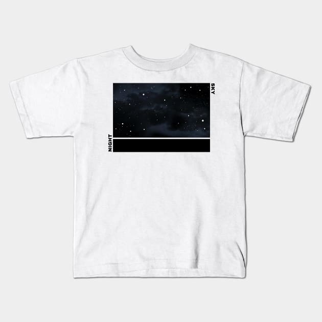 Night Sky Aesthetic Design in B&W Kids T-Shirt by Moshi Moshi Designs